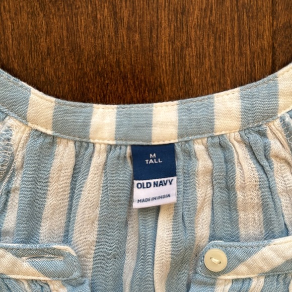 NWT Old Navy LLS STRIPED COTTON POPULIN MINI SWING DRESS - M tall - Picture 3 of 6